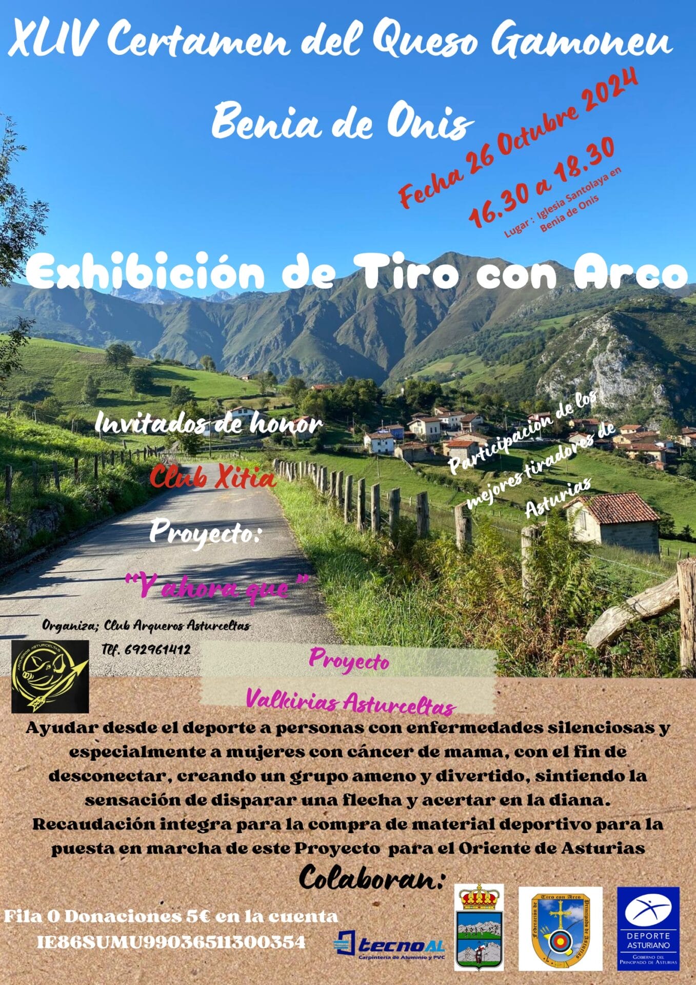 Cartel Exhibición de Tiro de Arco en Benia de Onís