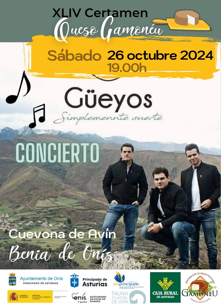 Cartel concierto Gueyos 2 cuevona avin